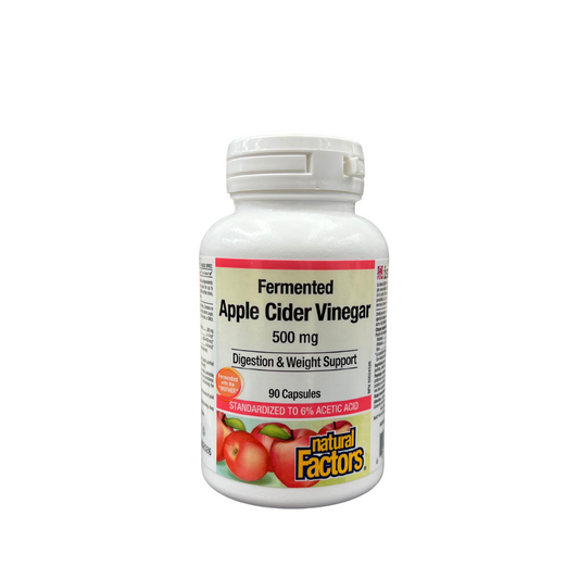 Natural Factors Fermented Apple Cider Vinegar 500mg 90 Capsules